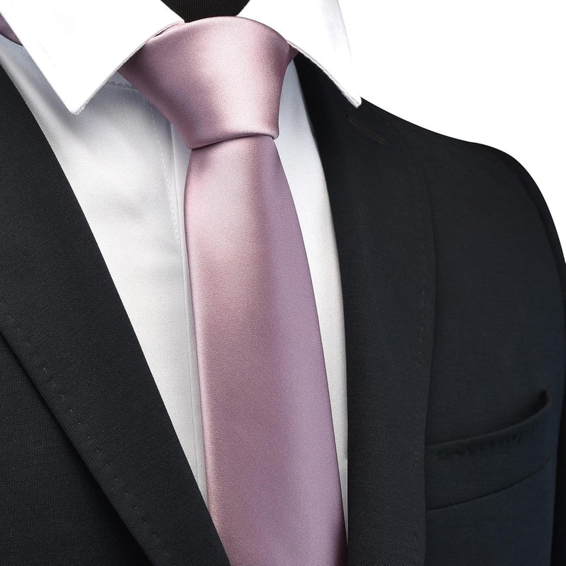 Branduce 3.15"（8cm） Mens Solid Satin Tie Pre-tied Adjustable Zipper Necktie for Business and Wedding - Image 2
